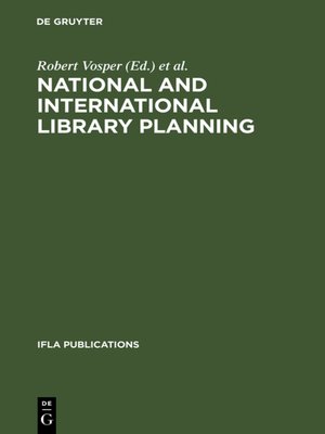 cover image of National and international library planning